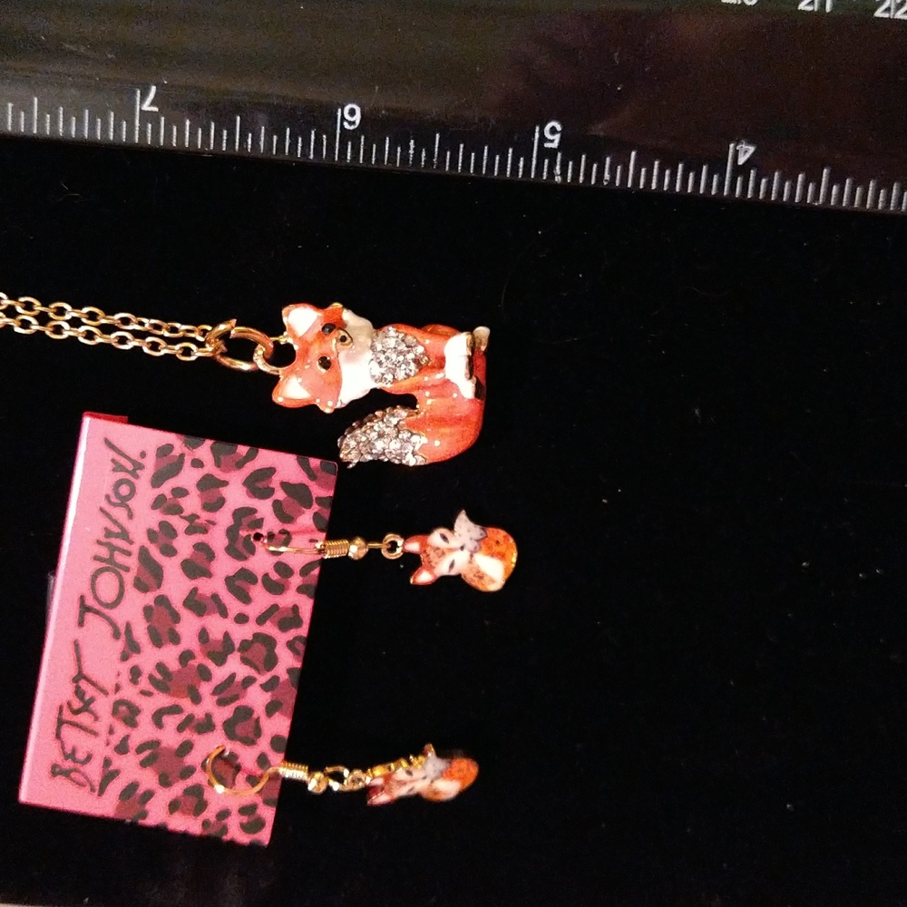 Fox Pendant with matching Earrings